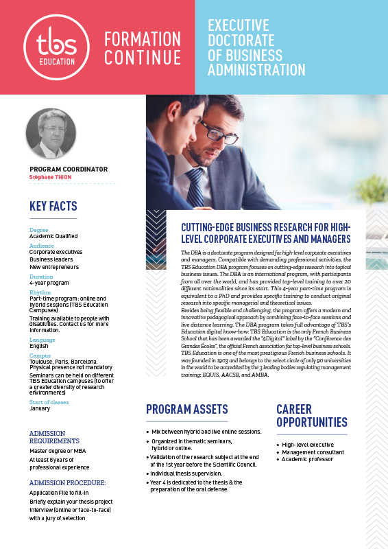 tbs education fiche dba